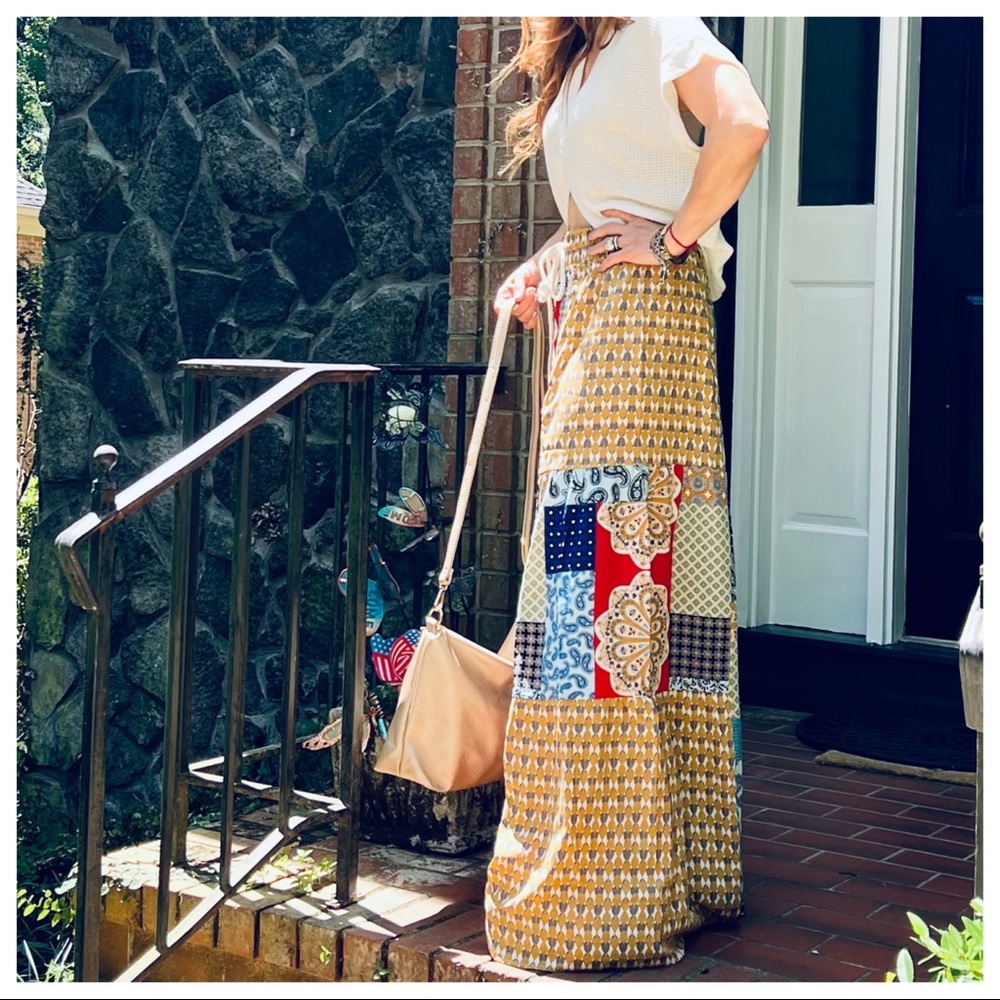 Brooke Boho Fabulous Double Tiered Wide Leg Printed Pants - Picture 2 of 7